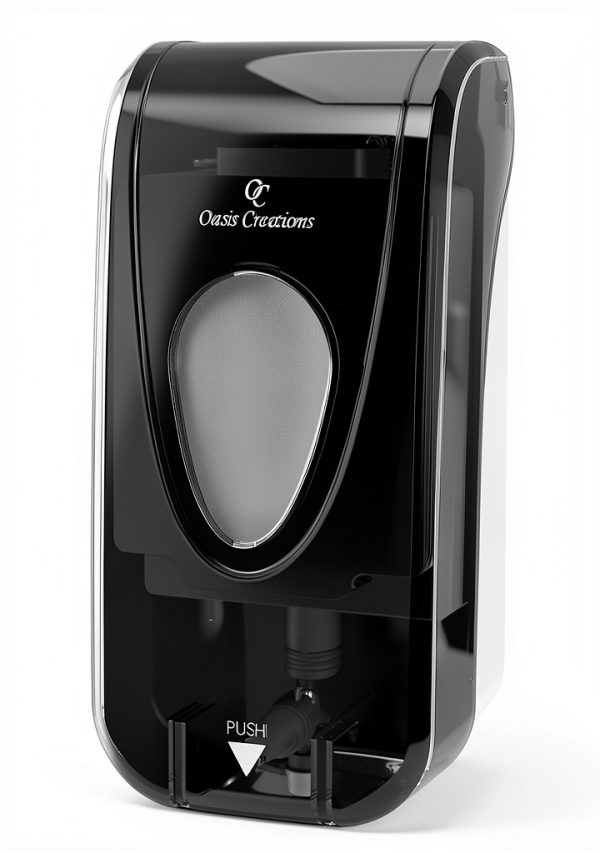 Oasis Creations Black Plastic Soap Dispenser Wall Mounted-0