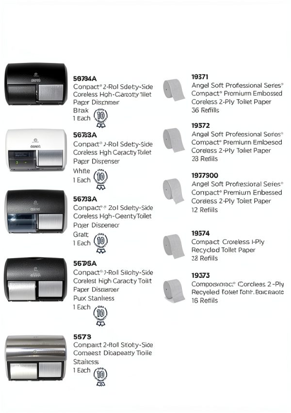 Georgia Pacific Toilet Paper Dispenser Plastic Wall Mounted-6