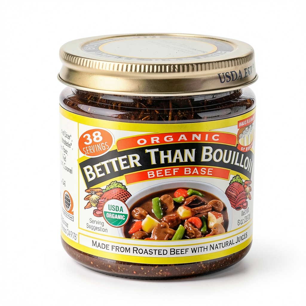 Southeastern Mills Beef Bouillon jar on a kitchen counter