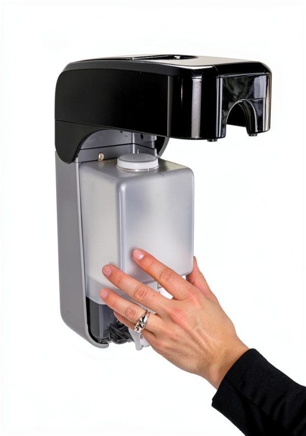 Oasis Creations Black Plastic Soap Dispenser Wall Mounted-6