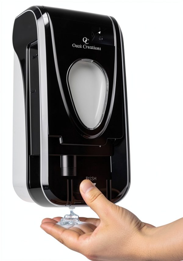 Oasis Creations Black Plastic Soap Dispenser Wall Mounted-5