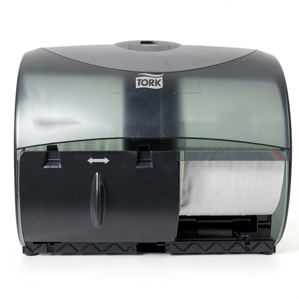 Tork OptiCore toilet paper dispenser mounted in a commercial restroom