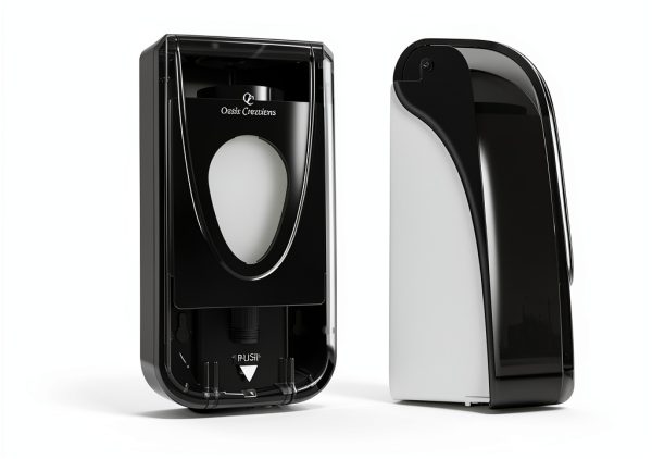 Oasis Creations Black Plastic Soap Dispenser Wall Mounted-1
